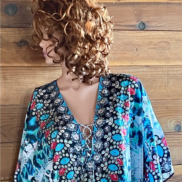 NWT True Colours by LA MODA CLOTHING Rhinestone ANIMAL PRINT Tunic MINI DRESS OS - Picture 16 of 16